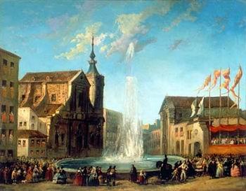 unknow artist European city landscape, street landsacpe, construction, frontstore, building and architecture. 152